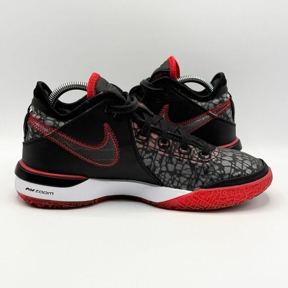 Nike Zoom LeBron NXXT Gen FaZe Clan Bred Lace Up Red Black Mid Sneakers - US Men - Picture 10 of 16